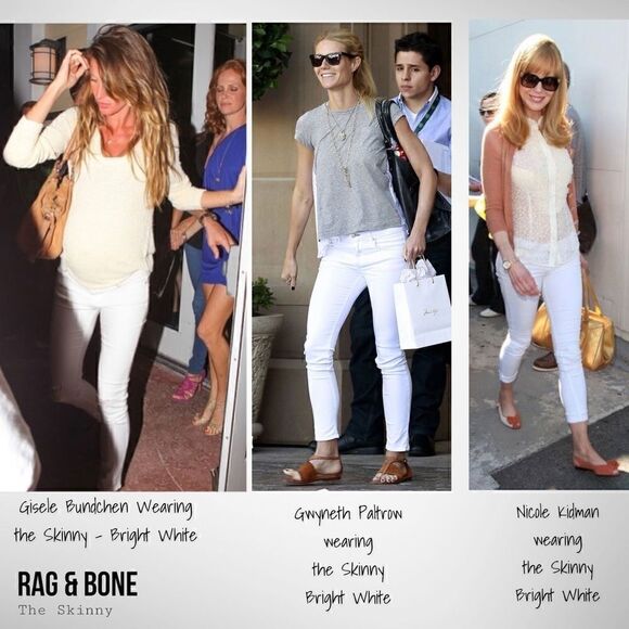 RAG & BONE THE SKINNY - SLIM FIT JEAN IN BRIGHT WHITE NWT STRETCH SUMMER WEEKEND - Picture 6 of 12